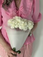 Монобукет из белых гвоздик (9шт.) — изображение 2