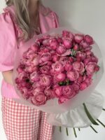 Монобукет из кустовой пионовидной розы Силва Пинк 25 шт — изображение 2