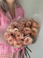 Монобукет из эквадорской розы сорта Шиммер (15шт.) — изображение 3