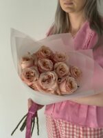 Монобукет из эквадорской розы сорта Шиммер (9шт.)