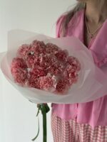 Монобукет из розовых гвоздик (15шт.)