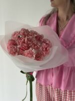 Монобукет из розовых гвоздик (15шт.) — изображение 2