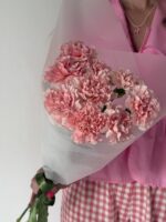Монобукет из розовых гвоздик (9шт.)