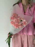 Монобукет из розовых гвоздик (9шт.) — изображение 2