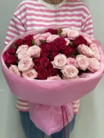 Монобукет микс кустовой розы