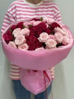 Монобукет микс кустовой розы — изображение 3