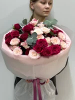 Монобукет микс кустовой розы